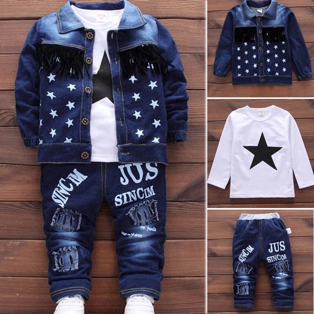 Set Bambino Autunnale Completi Nuovo T-shirt Neonato Jeans Abbigliamento