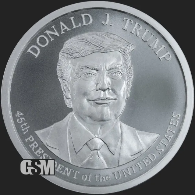 2 Oz Donald Trump 2020 .999 silver 45th President commemorative MAGA large 47mm