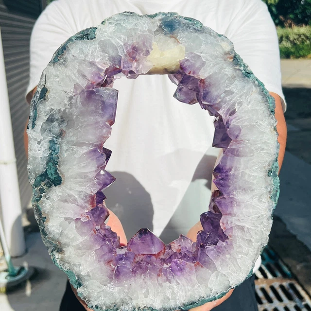 8LB Natural Amethyst geode quartz cluster crystal specimen Healing