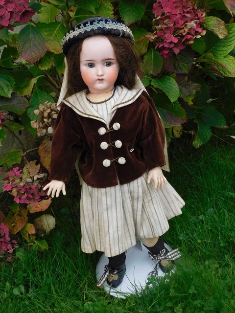 Poupée ancienne tête biscuit marquée S WALKURE GERMANY 51 cm yeux