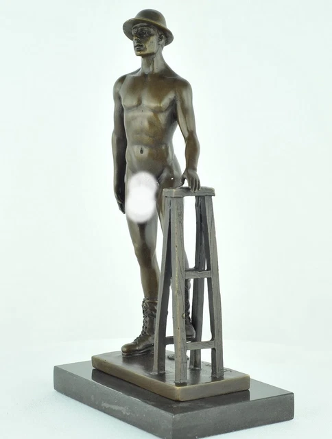 Estatua Atleta Sexy Art Deco Estilo Art Nouveau Estilo Bronce sólido 3