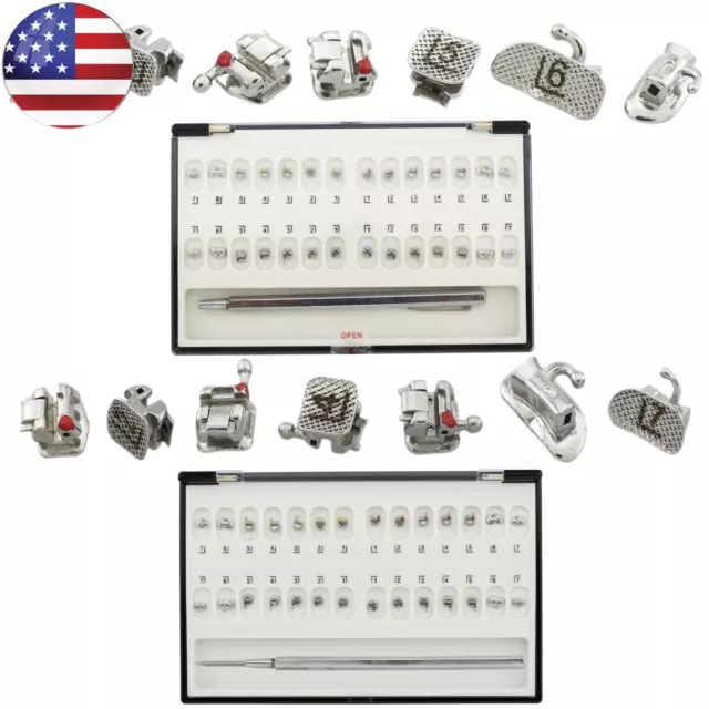 28 Pc/Kit Orthodontic Self Ligating Brackets MBT 022 Damon Q Braces Molar Tubes