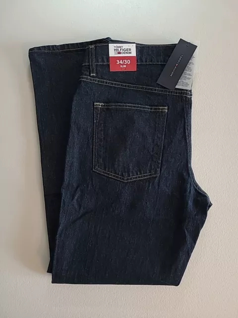MEN'S TOMMY HILFIGER Denim Jeans, Slim Fit, Dark Wash, Size 34x30 $34. ...