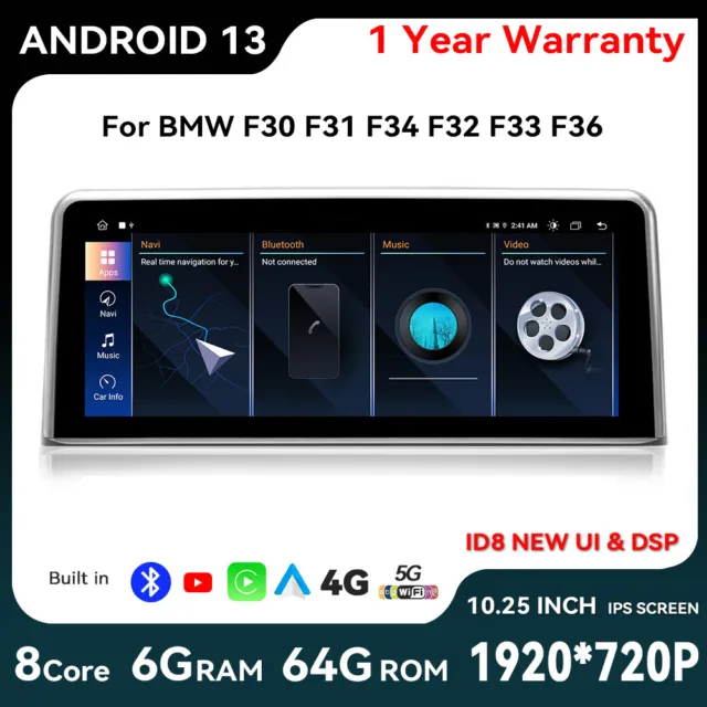 10.25" Android 13 Autoradio Carplay Für BMW 3 Series F30 F31 F34 GPS Nav WIFI BT