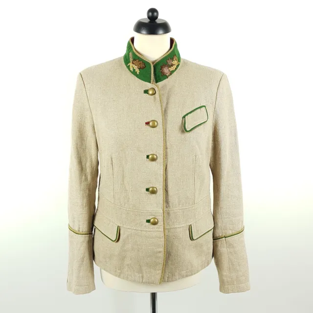 Meindl Couture Janker Damen Gr. 40 Beige Grün Gold Trachtenjacke Handmade Jacke