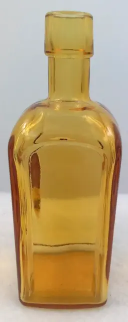 Wheaton NJ Amber Glass Bottle Apothecary Short Neck Square Vintage Decor USA