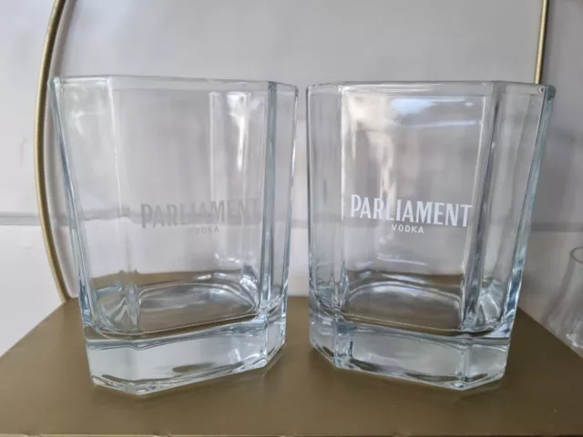 4 x Parliament Vodka Gläser Wodka On-Ice Tumbler Longdrink Achteckig Bar