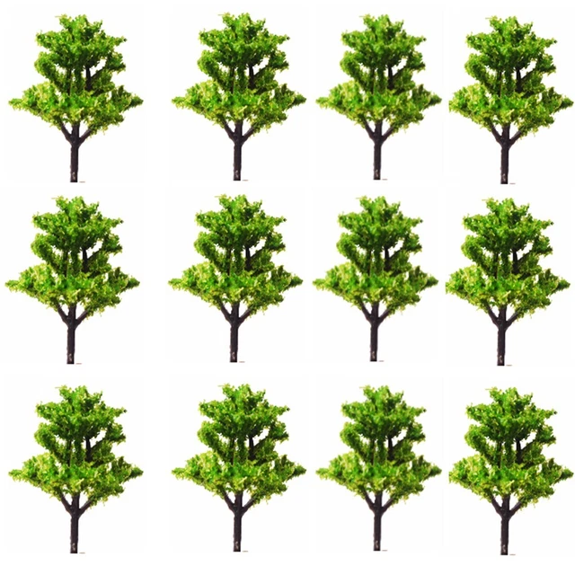 Lot 20 Arbres Miniatures 8,5 Cm – Échelle 1:200 – Plastique Résine – Pour Train, Table De Sable, Paysage – Déco Réaliste