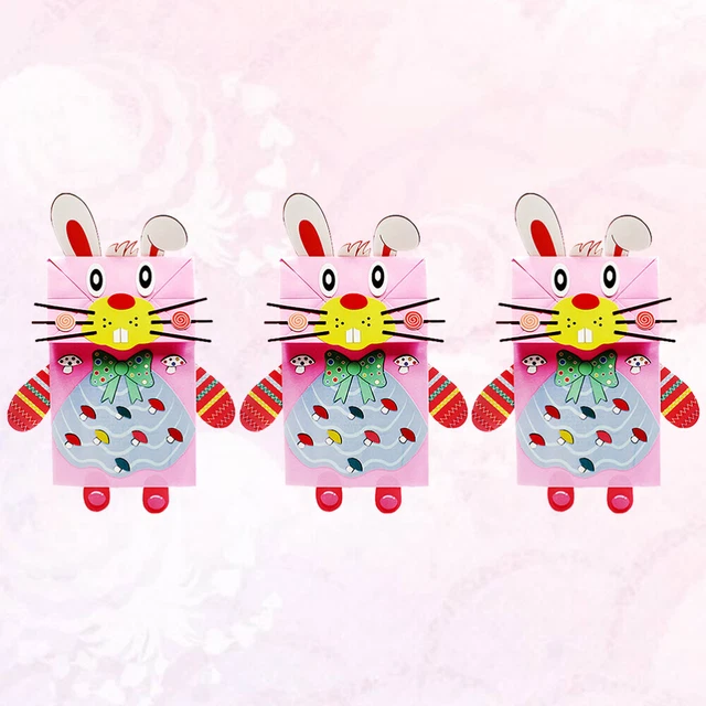 3 Piezas Bolsa de Papel Creativa Muñeca Adorable Dibujos Animados Hágalo Usted Mismo Materiales Aprendizaje