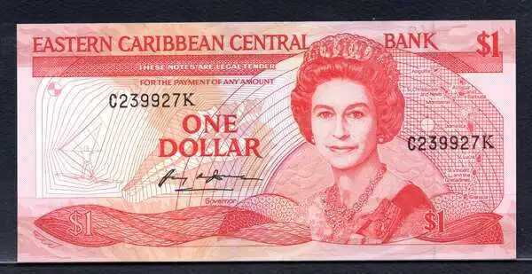 East Caribbean States , P-21K, 1 Dollar, 1988-89, Unc