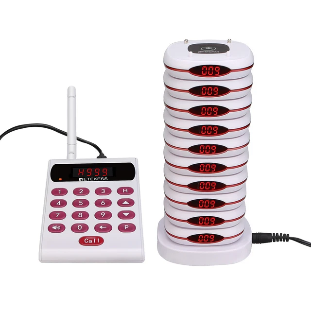 TD161 Wireless Paging System Pagers for Restaurants 10 Buzzers Food Truck Clinic
