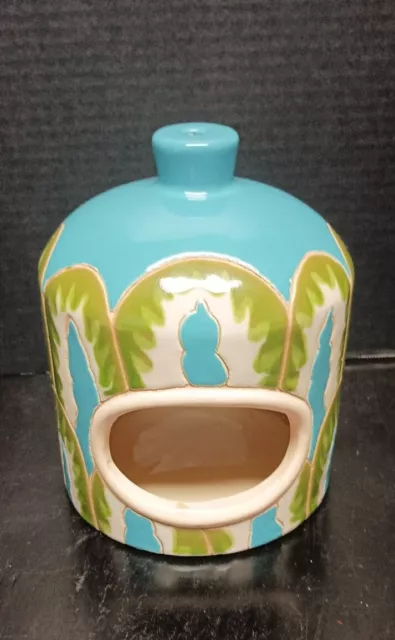 Vintage Hand Painted MCM Pottery Lantern