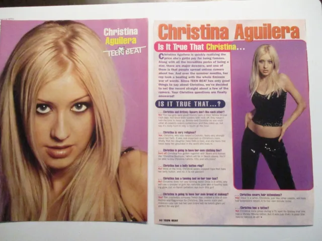 Christina Aguilera Article Photo Pin Up Teen Beat Magazine Picture Clipping X11