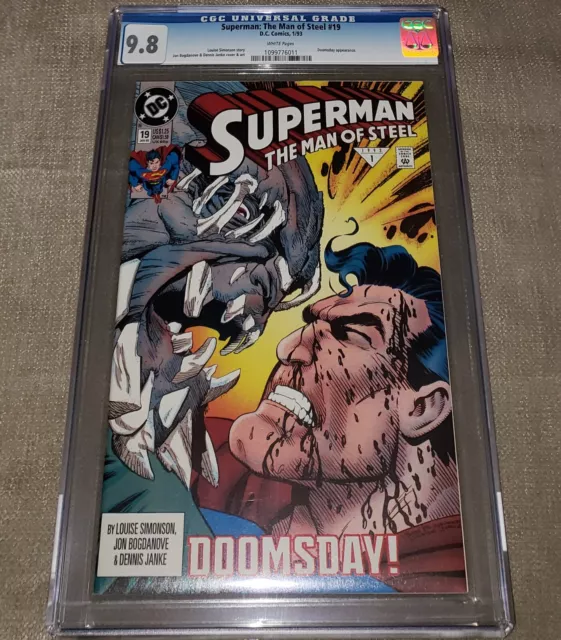 Superman Man Of Steel 19 CGC 9.8 WHITE PAGES ❄ Classic Battle Cover 💥
