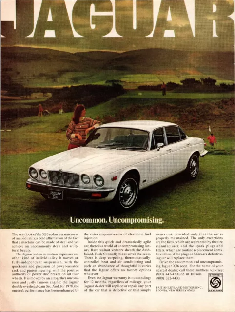 1978 Jaguar XJ6 White Vintage Advertisement Ad P56