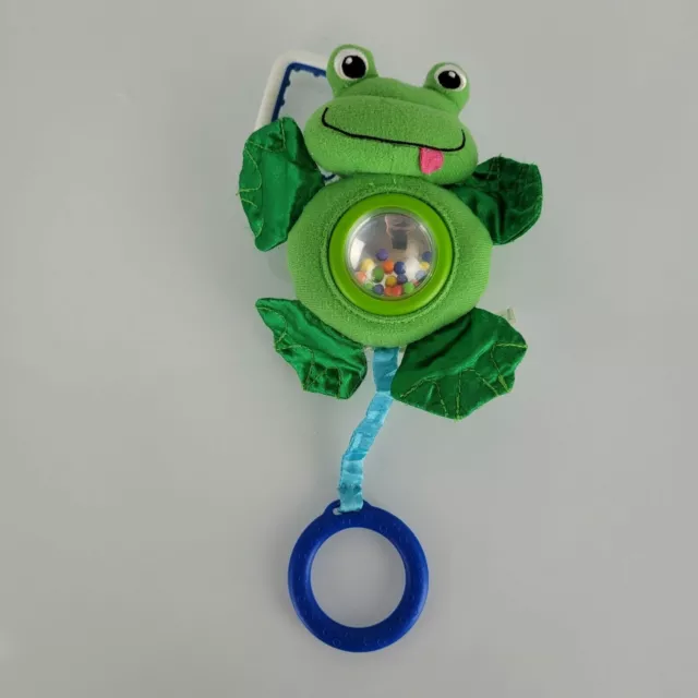 Baby Einstein Green Frog Stuffed Plush Infant Toy Clip On Rattle