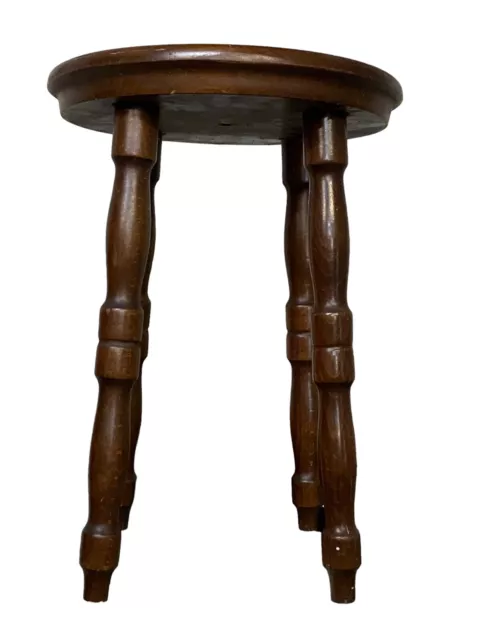 Ancien Tabouret Tripode Bois Tourne Porte Plante Buraliste De Traite Scandinave