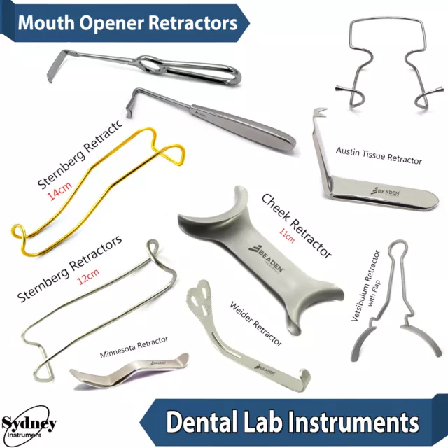 Medical Dental Retractors Tongue Lip & Cheek Lab Instruments Mouth Opener Tools
