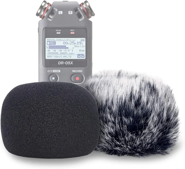 Muff y espuma para parabrisas DR05X para grabadoras de micrófono DR-05X DR-05, DR05X viento interior
