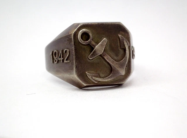 ORIGINAL WW2 GERMAN wwii Kriegsmarine U-boat Silver 800 Ring £150.00 ...