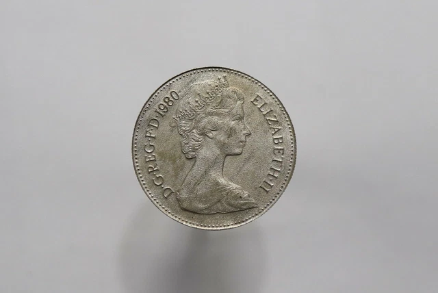 UK GB 5 PENCE 1980 ERROR COIN THINNER DISC 1mm UNUSUAL B29 #Z1444