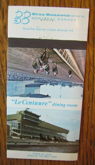Horse Racing Sports Matchbook Matchcover: 1971 Blue Bonnet (Montreal Quebec) E13