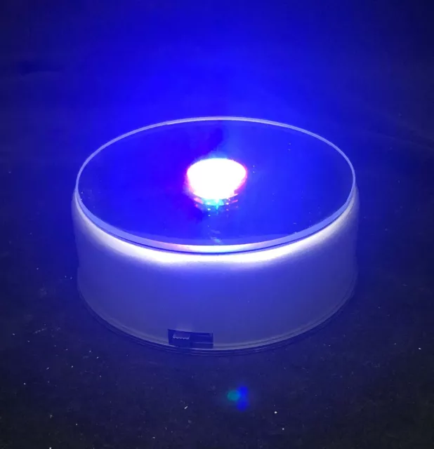 Multi Colour Round Crystal Display LED Light Turning Base -Battery Operating 3