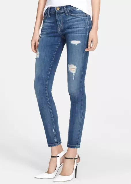 Current/Elliott Women's The Stiletto Skinny Jean in Niagara Destroy Wash Size 27