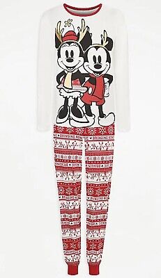 Disney Topolino Minnie 🙂 Set pigiami regalo di Natale adulti donna 20-22 NUOVO