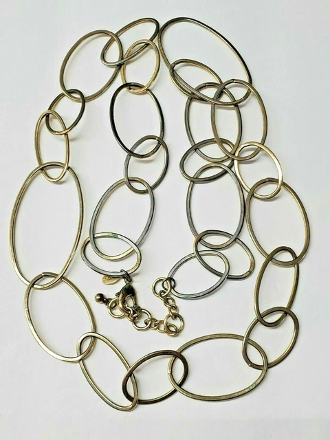 Chico's Gold Tone Rings  Ovals Open Loop Metal Belt Up to 38" as shown