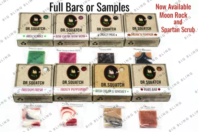 3 Bars DR SQUATCH Natural Soap 5oz Mix lot. Discontinued Crypto