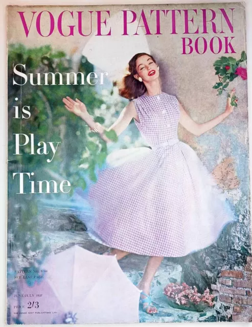 1953 Vogue Pattern Book FASHION Designs Female Models Photos Ads Magazine
