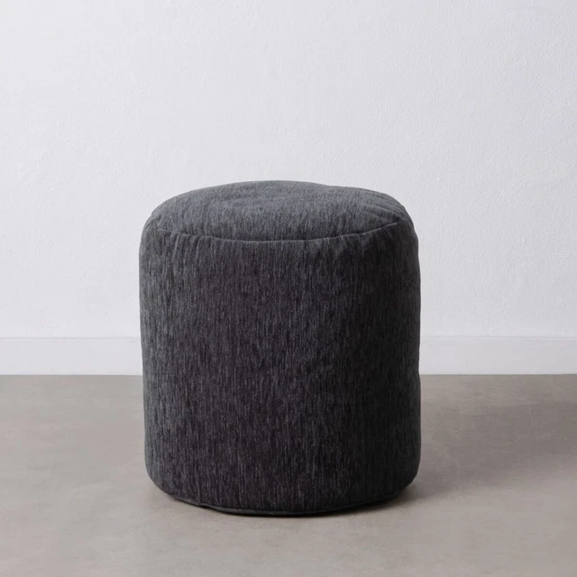 Puff Poliestere Grigio Scuro 45x45x45cm Acrilico