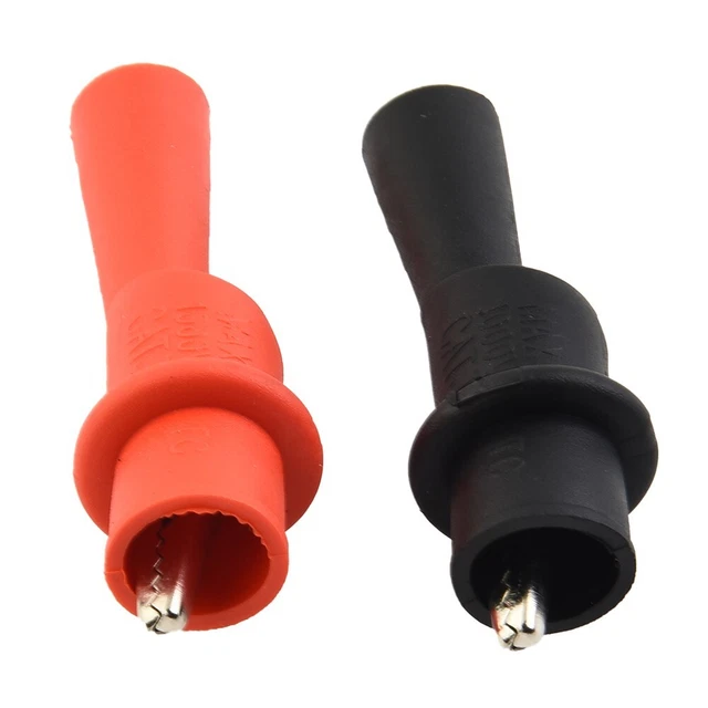 Pince clip de test rouge + noir pour multimètre isolé convient à la plupart d