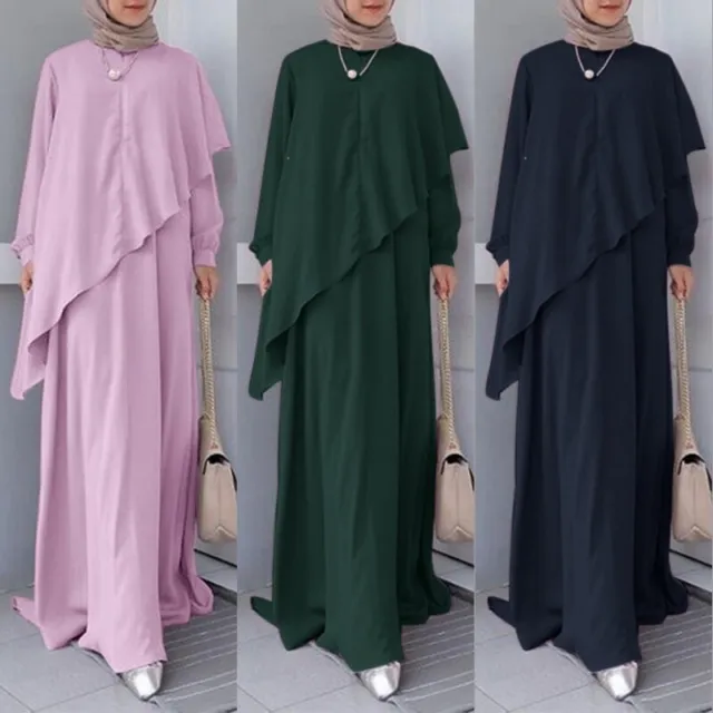 Fashion Women Abaya Muslim Arab Party Long Dress Islamic Kaftan Robe Dubai Gown