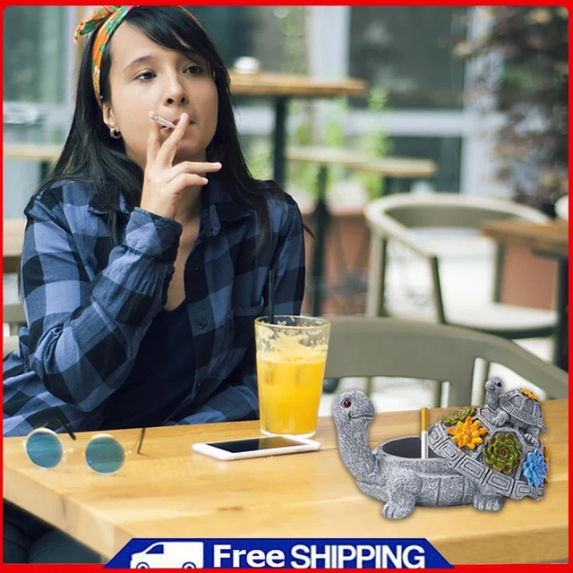 Resin Cigarettes Ash Tray Waterproof Turtle-shaped Handmade Ornaments for Office