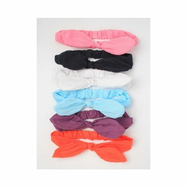 Ragazze Tessuto con Fili Fiocco Elasticizzato 100% Cotone Fascia Capelli