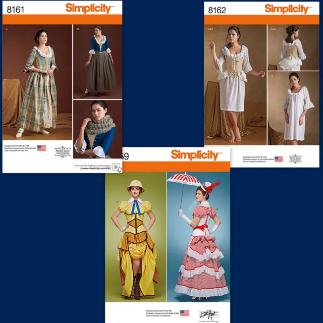 Simplicity Sewing Pattern Misses 18th Century Cosplay Costume New You Pick