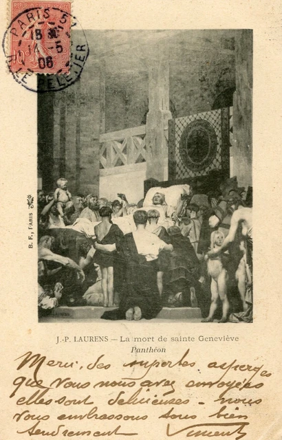 *19525 cpa J.P. Laurens - the death of St. Geneva - Pantheon