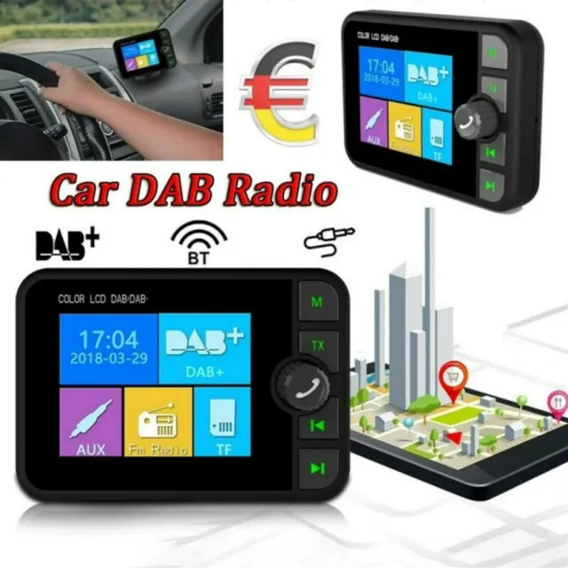 Bluetooth 2,4" Digital LCD In Car DAB+ Radio Player Adapter FM Transmitter