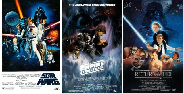 Star Wars Original Trilogy Movie Poster Collection - Set of 3 - NEW USA