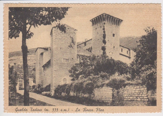 Antica Cartolina Di Gualdo Tadino - Perugia - La Rocca Flea - Formato Grande