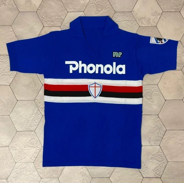 CAMISETA ENNERRE SAMPDORIA 86/87 #10 azul Mancini talla L sin usar