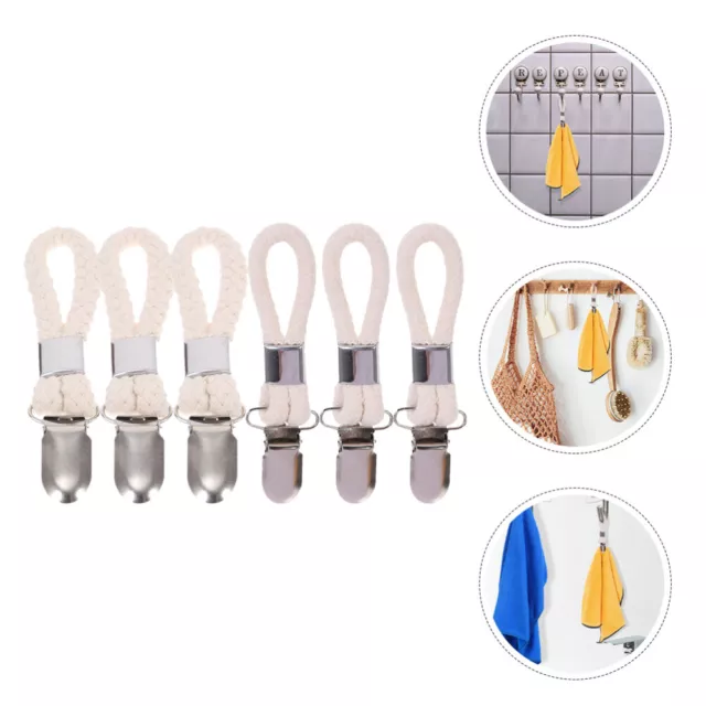 6 Pcs Cloth Hanger Holder Brackets Clips for Clothes Towel Metal