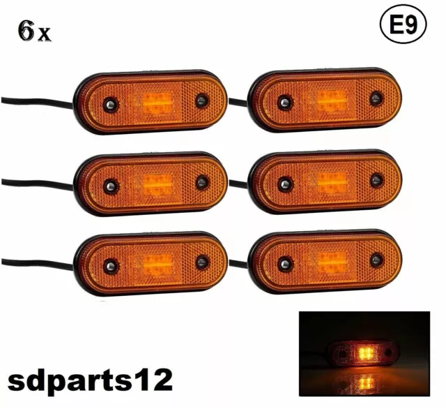 Stapel 6 LED Beleuchtung D'Aufbaumaße Orange Seite E9 Multi-Spannung Für Lkw