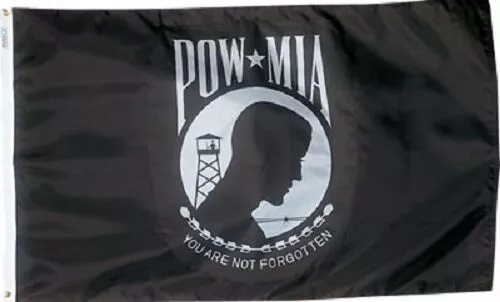 3X5 ft U.S. POWMIA Pow Mia 2ply Nylon Flag 3'x5' Banner grommets (Made in USA)