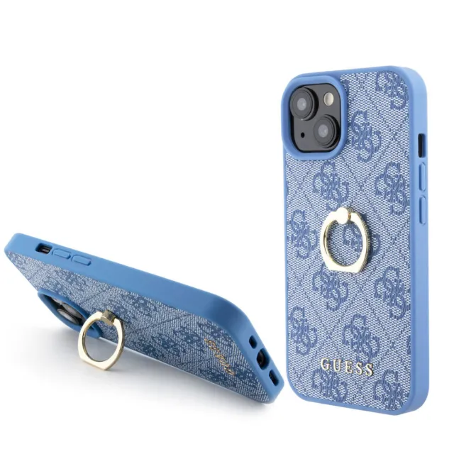 CARCASA TRASERA GUESS iPhone 15 - Colección 4G - con Soporte para Anillo -  Azul EUR 30,70 - PicClick ES
