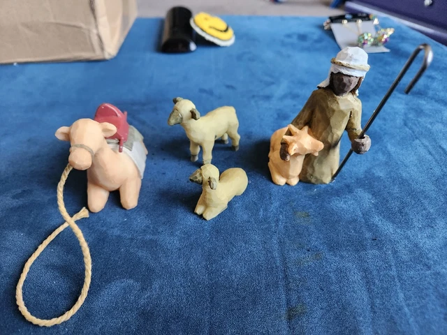 Willow Tree Shepherd and Stable Animals  MINI Resin Figure Set (26105) NIB