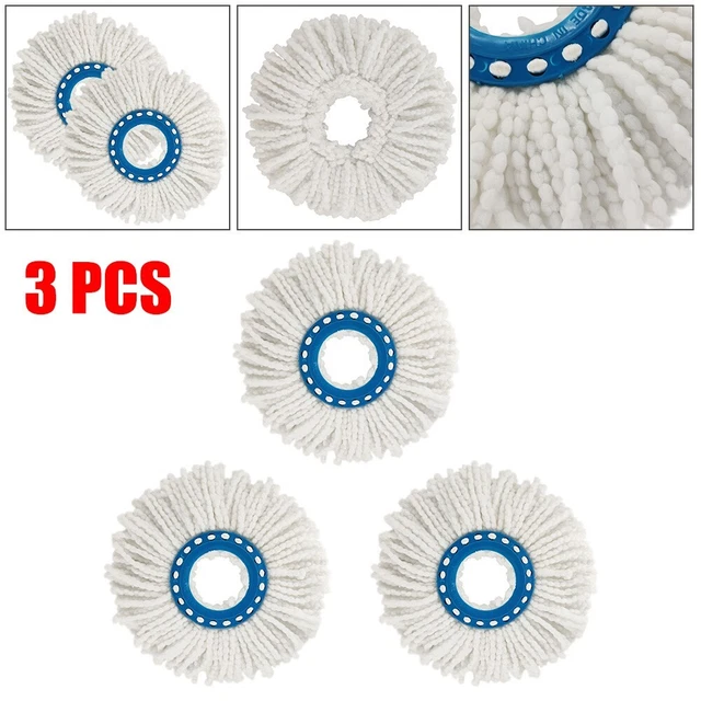 Teste di ricambio mocio a disco efficaci con microfibre flessibili (set di 3 pezzi)