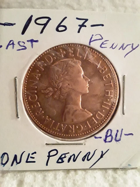 1967 u k peny elizabeth 11 b u